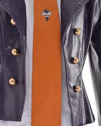 Vista 3 de Cosplayfm Disfraz de anime para mujer uniforme escolar conjunto completo con tocado y calentadores de piernas