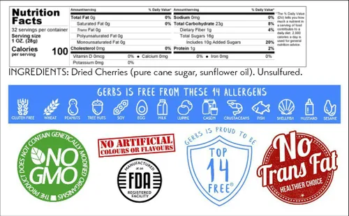 Vista 2 de Frutas secas GERBS, Top 14 libres de alergia alimentaria, sin sulfuro, sin conservantes, sin OMG, vegano Unsulfured, No Artificial Additives