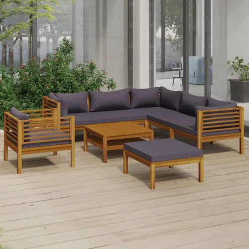 Vista 50 de Juego de 5 piezas para patio con cojín, juego de muebles de sofá, resistente a la intemperie, adecuado para uso en exteriores, requiere montaje Gris