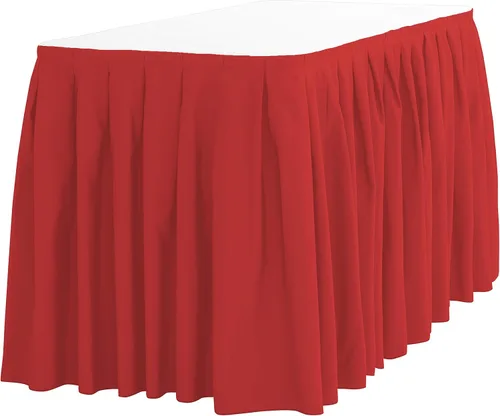 Vista 10 de LTC LINENS Falda de mesa negra para mesa rectangular de 6 pies, falda de mesa de 17 pies, tela de poliéster, mantel de banquete para bodas, bufés