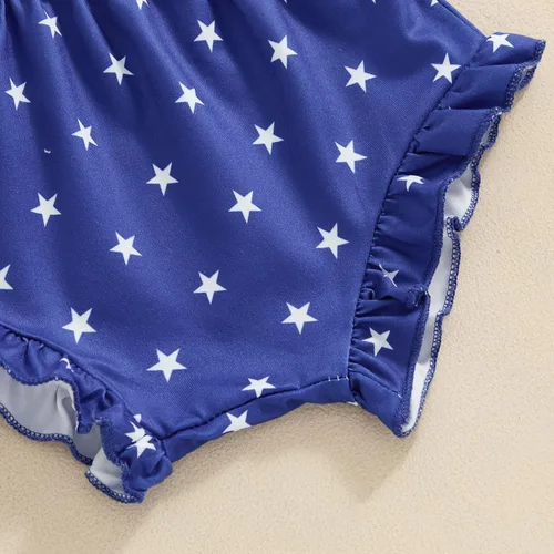 Vista 11 de Conjunto de camiseta y pantalones cortos para bebé niña del 4 de julio, camiseta y pantalones cortos para el Día de los Caídos