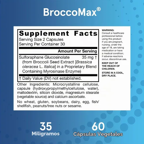 Vista 6 de Jarrow BroccoMax - Generador de sulforafano 35 mg, suministro para 30 días