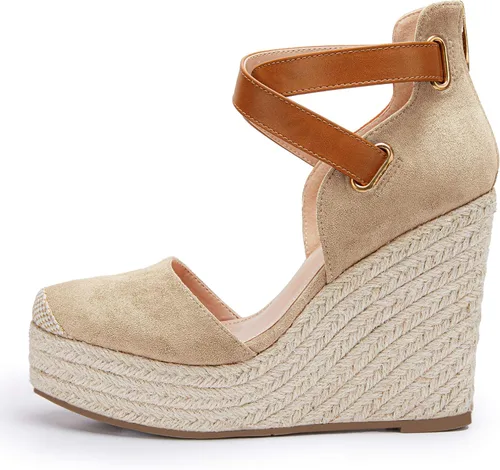 Vista 2 de PiePieBuy Sandalias de tacón con plataforma y correa al tobillo para mujer