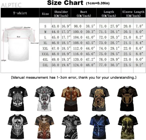 Vista 3 de Camisetas negras de cuervo vikingo nórdico para hombre, camiseta de manga corta de poliéster para entrenamiento, deporte, gimnasio, camisetas