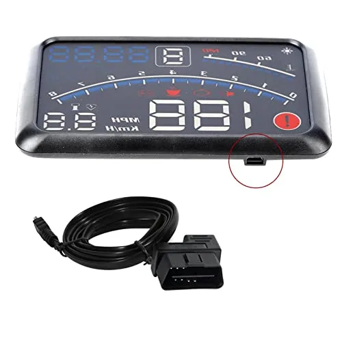 Vista 5 de KIMISS Velocímetro digital universal Heads Up Display MPH/KM/h Vehículo Smart HUD Display Digital Mini coche Dashboard Heads Up Parabrisas