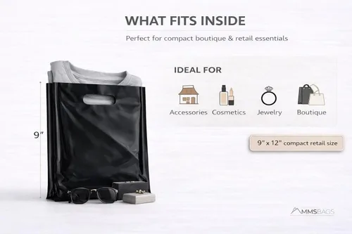 Vista 3 de Bolsas de plástico para tienda de mercancías, 9 x 12 pulgadas, 12 x 15 pulgadas y 15 x 18 y más bolsas de venta al por menor (9 x 12 pulgadas)