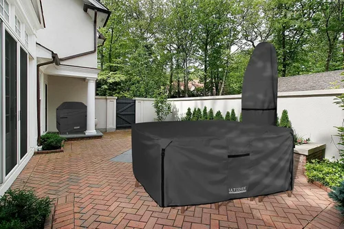 Vista 6 de ULTCOVER Funda cuadrada de lona resistente 600D para mesa y silla de patio, resistente al agua, para muebles de uso general, 54 pulgadas, color negro