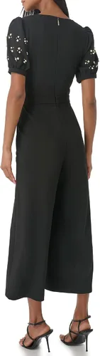 Vista 4 de Karl Lagerfeld Paris Vestido con cuello en V y manga abombada para mujer