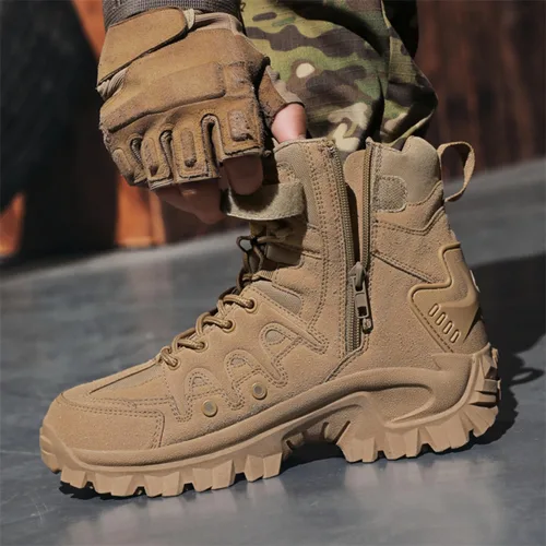 Vista 3 de Men's Military Tactical Boot Lightweight Comfortable Boots Motorcycle Combat Hiking Boots Hiking Boots Hiking Shoes