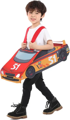 Vista 6 de Seasons Disfraz de coche de carreras de luz y sonido para Halloween para niño