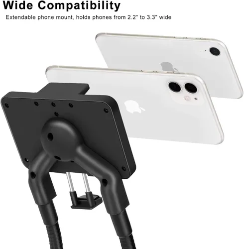 Vista 3 de b-land teléfono celular titular con selfie – Anillo de luz para Live Stream, flexible teléfono celular clip soporte Lazy Bracket Luz LED Lámpara