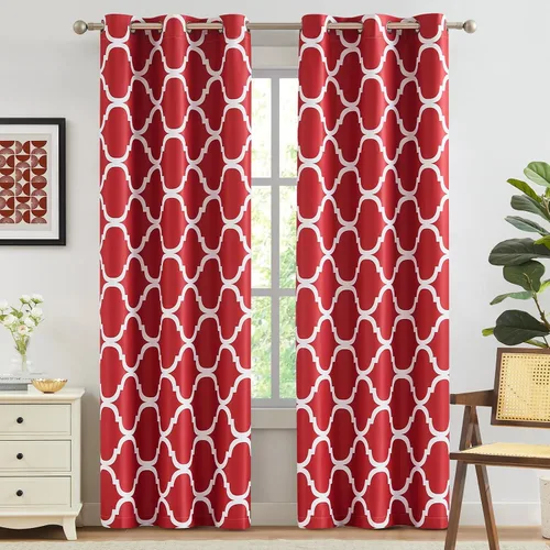 Vista 18 de Melodieux - Cortinas de bolsillo de moda marroquí para cocina, cafetería o baño, pequeñas ventanas