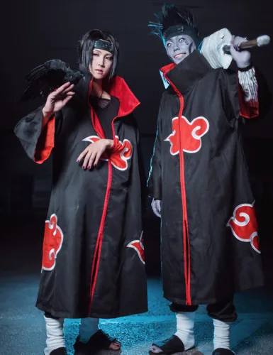 Vista 2 de Cosrea Unisex Robe Halloween Cosplay Uniform Cloak Costume Ninja Robe