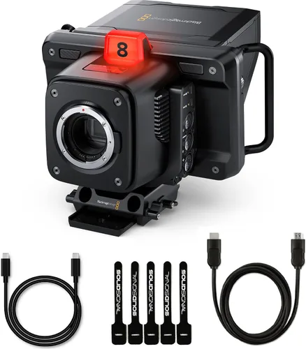 Vista 8 de Blackmagic Design Studio Camera 4K Plus G2 - Paquete de cámara de producción en vivo con cable HDMI 2.0 de 10 pies, cable USB-C de 6 pies y 5 bridas