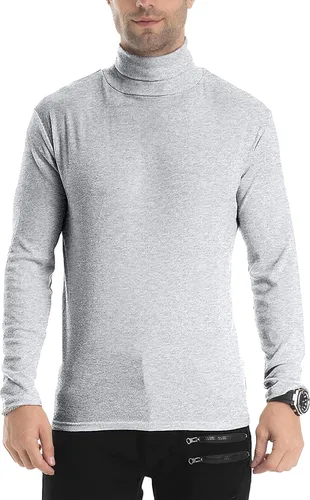 Vista 69 de Camiseta de manga larga para hombre, ajustada, ligera, con cuello de tortuga
