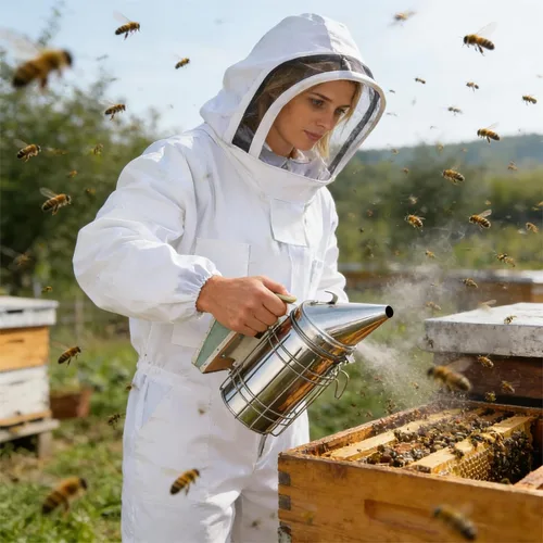 Vista 6 de Suministros de Apicultura, Kit Inicial de 30 Piezas para Apicultores con Traje de Apicultor, Suministros de Apicultura - Todos los Herramientas