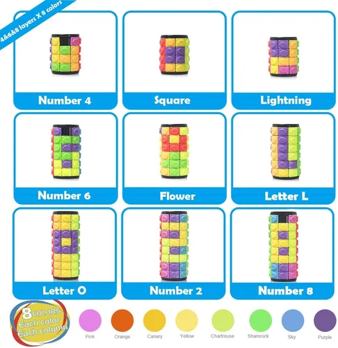 Vista 3 de R.Y.TOYS Juguete para ansiedad, rompecabezas de cubo mágico, rompecabezas de cerebro para adultos, juego de mano inquieto de lógica giratoria