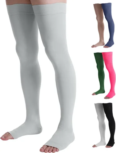 Vista 10 de Doc Miller Thigh High Compression Socks 20-30mmHg Open Toe, Varicose Veins, Calf, Leg & Ankle Support, Pregnancy & Maternity Stockings, Small to
