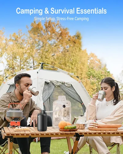 Vista 8 de Purificador de agua portátil para acampar Sistema de filtración de agua dual de 0.01 micrones para mochileros al aire libre, senderismo, emergencia