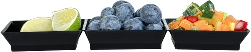 Vista 11 de Restaurantware Bandejas de salsa de 7.5 x 2.5 pulgadas, 100 platos desechables divididos para servir, tapas se venden por separado, de plástico Negro