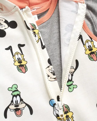 Vista 14 de Disney Mameluco de Mickey Mouse para bebé, 2 piezas, sin mangas, overol y camiseta (0-24 meses)