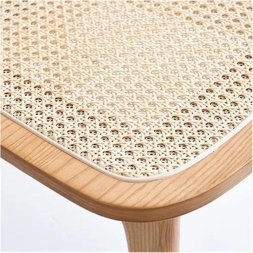 Vista 5 de sillas de comedor Silla de comedor de madera maciza para el hogar Simple Rattan Respaldo Taburete Hotel Maquillaje de madera Cocina moderna