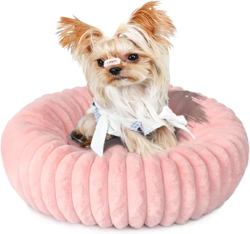 Vista 14 de Mini Dog Bed for Very Small Dogs & Cats Washable, Fluffy Round Extra Small Kitten Beds for Indoor Kittens, Ultra-Soft Tiny Puppy Cat Donut Bed for