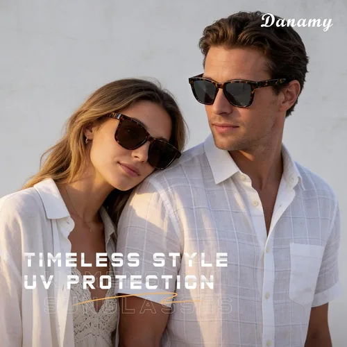 Vista 4 de DANAMY Gafas de sol polarizadas para mujer y hombre, protección UV A1- rosa