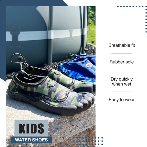 Vista 5 de NORTY Zapatos de agua para niños y niñas Calcetines de natación para playa, barco y piscina Diseño Skeletoe Barefoot Esenciales de crucero