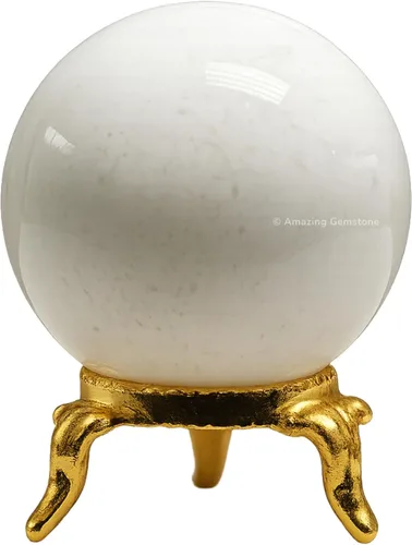 Vista 62 de Amazing Gemstone Bola de cristal de Amazonita con soporte, bolas de meditación de esfera de cristal de 2 pulgadas para brujería y bolas decorativas