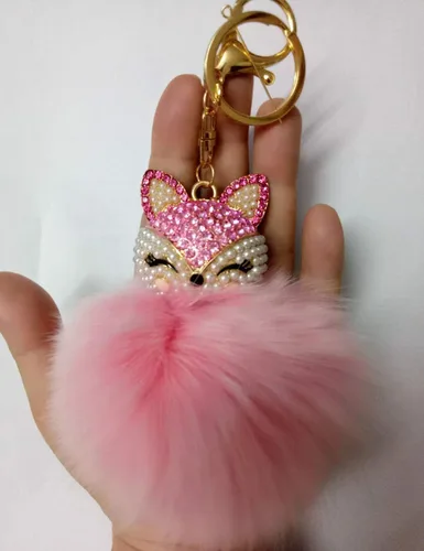 Vista 2 de Lyhouse - Llavero artificial con incrustaciones de diamantes de imitación para bolso de mujer