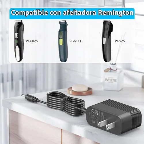 Vista 2 de Cargador de 5V 350MA para afeitadora Remington, cable de alimentación de recortadora compatible con Remington PG525D PG6025B PG6015 PG6020 PG6111