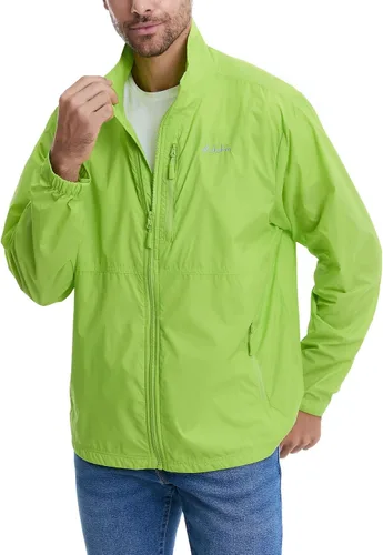 Vista 8 de clothin Chaqueta Cortavientos Ligera Empacable para Hombre Resistente al Agua para Senderismo Ciclismo al Aire Libre