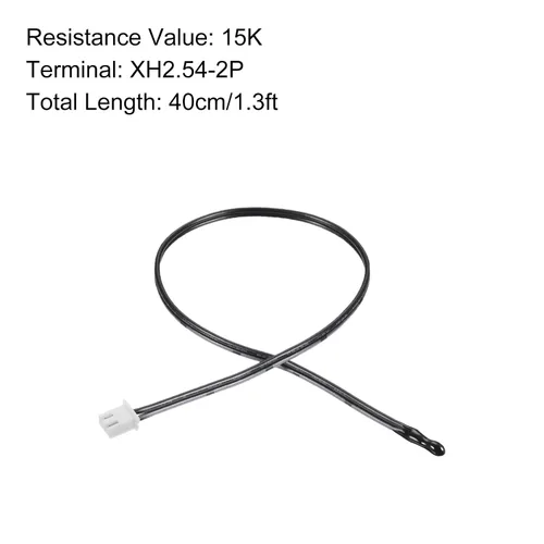 Vista 2 de Sonda de termistor NTC 15K 1.3ft impermeable epoxi sensor de temperatura, [para transmisor de temperatura digital] – 5 piezas