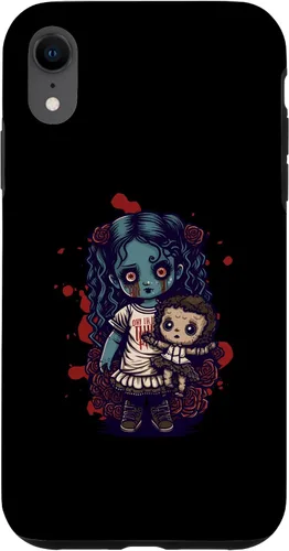Vista 24 de Scary Goth Doll Holding Teddybear - Funda gótica gótica para iPhone 16