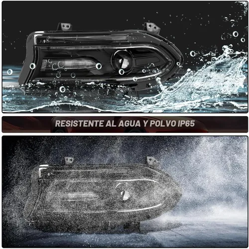 Vista 4 de Conjunto de faros halógenos Bingbingmotor para Dodge Charger 2015-2023