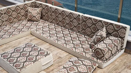 Vista 7 de arabicsofa Handmade Gray Modular Arabic Floor Sofa Set – Low Seating Majlis Sectional with Backrest Pillows for Living Room
