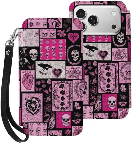 Vista 25 de SWEET TANG Funda protectora para iPhone 17, con tarjetero y tarjetero Patrón 828