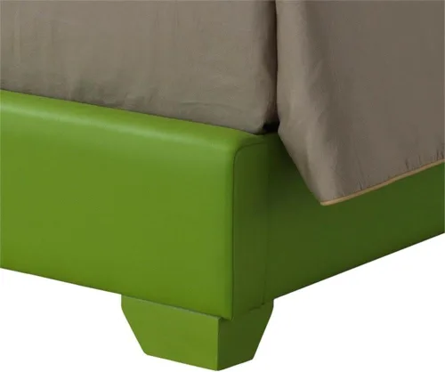 Vista 4 de Glory Furniture Aaron - Cama matrimonial tapizada de piel sintética en color verde manzana
