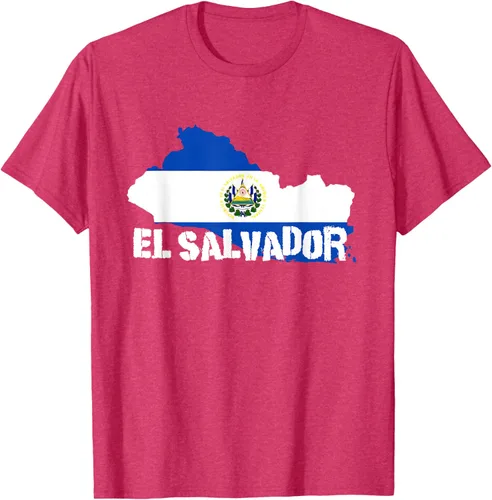 Vista 27 de Camiseta con la bandera de El Salvador, mapa de El Salvador, camiseta de Salvador para mujer, Negro