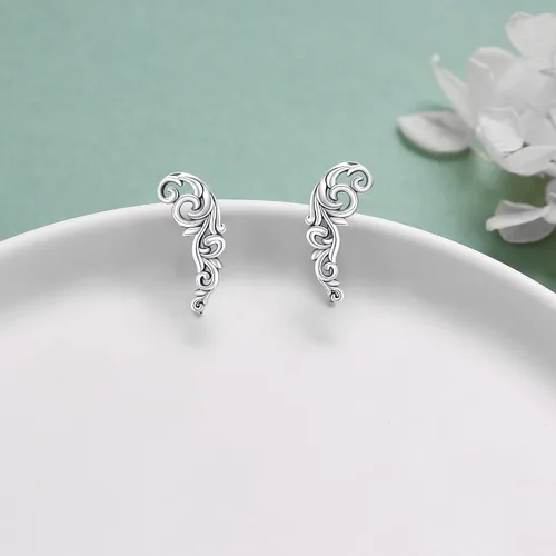 Vista 5 de Ear Climbers Earrings for Women Sterling Silver Vintage Ear Crawler Earrings Jewelry Gifts for Women Girls
