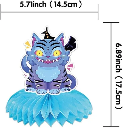 Vista 2 de Suministros para fiesta de cumpleaños de K Pop Demonio, 9 centros de mesa de panal para decoraciones de Toy K Pop Demonio, decoraciones de mesa