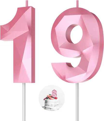 Vista 70 de Velas de cumpleaños con números (0 velas negras), forma de diamante 3D, decoración de pastel de feliz cumpleaños para niños y hombres, cumpleaños
