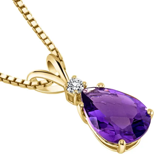 Vista 3 de Peora Dije de oro de 14 quilates para mujer con diamante, elegante diamante solitario en forma de lágrima de 10x7mm 0.394 x 0.276 pulgadas, piedras