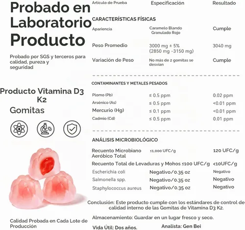 Vista 10 de Gomitas de vitamina D3 K2, 5,000 UI/10,000 UI D3 + 200 mcg MK-7, 120