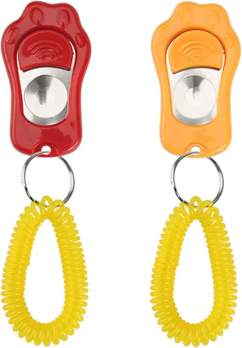 Vista 13 de Clicker Training para perros, clicker de perro con correa de muñeca, 3 niveles de volumen ajustables para entrenamiento de perros para gatos y Una