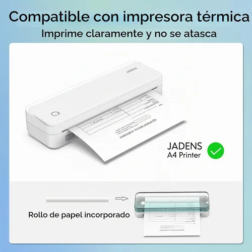 Vista 3 de JADENS Papel de impresora térmica de secado rápido tamaño carta de EE.UU. 8.5''x11'', 4 rollos, compatible con impresora portátil Gloryang & JADENS