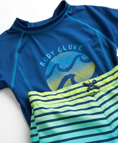 Vista 3 de Body Glove Conjunto de natación para niños, 4 piezas UPF 50+ traje de baño y camiseta de protección para niños (tallas 4-12)