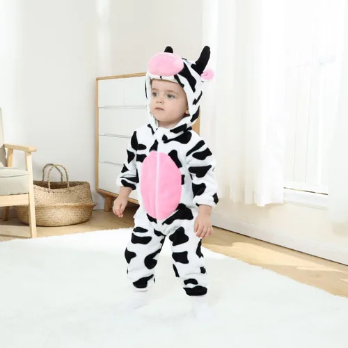 Vista 4 de Pijama unisex de animales para bebé, mameluco de dibujos animados de franela