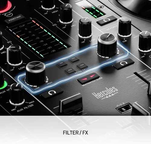 Vista 2 de Hercules DJControl Inpulse 500: controlador USB DJ de 2 pisos para Serato DJ y DJUCED (incluido)